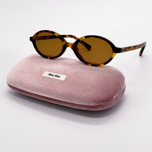 NEW MIU MIU SMU 04Z 19P2Z1 OVAL HAVANA BROWN WOMEN SUNGLASSES MU04ZS 19P2Z1 main image 7